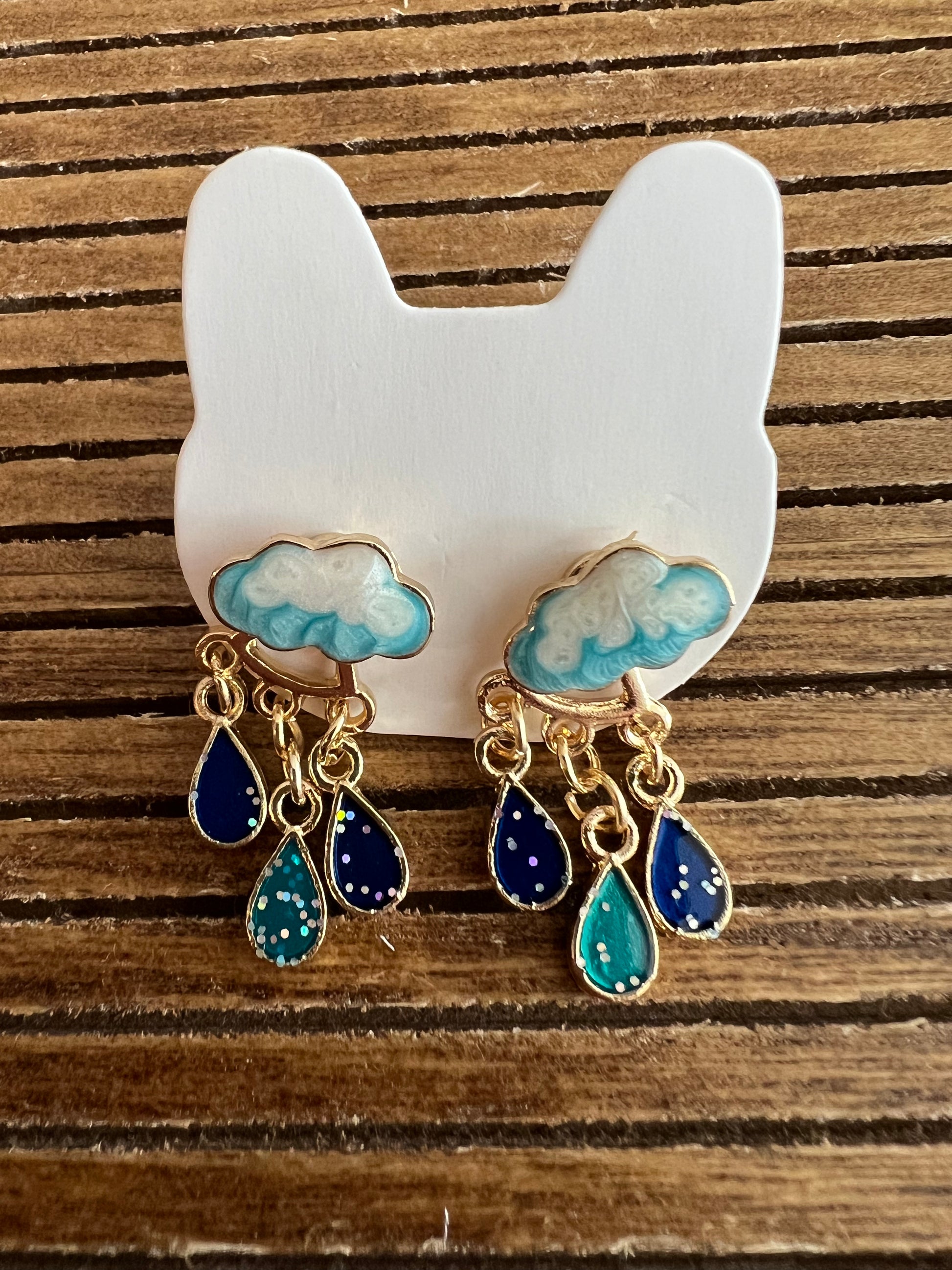 Rain cloud earrings