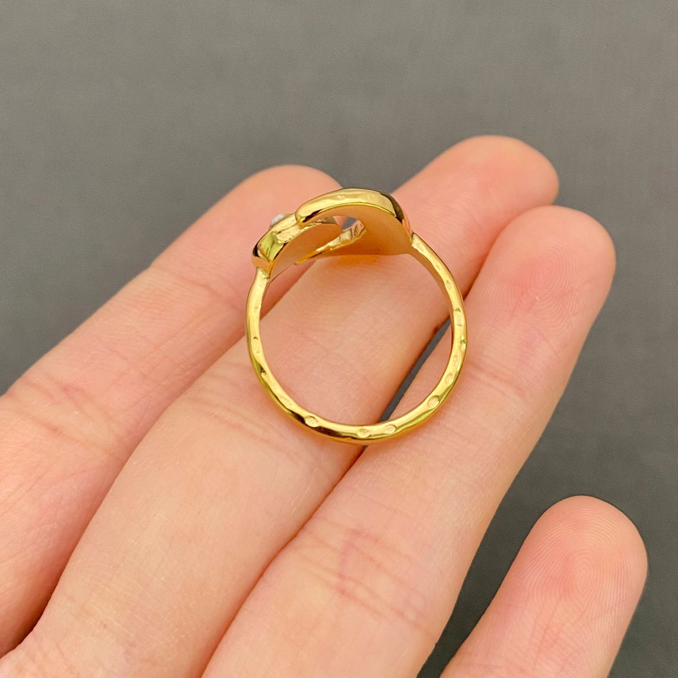 Moon Ring 18K Gold Plated Stainless Steel Zircon