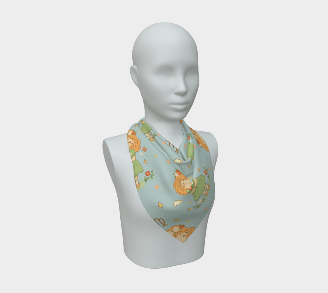 Virgo Zodiac Sign Pattern Print Scarf