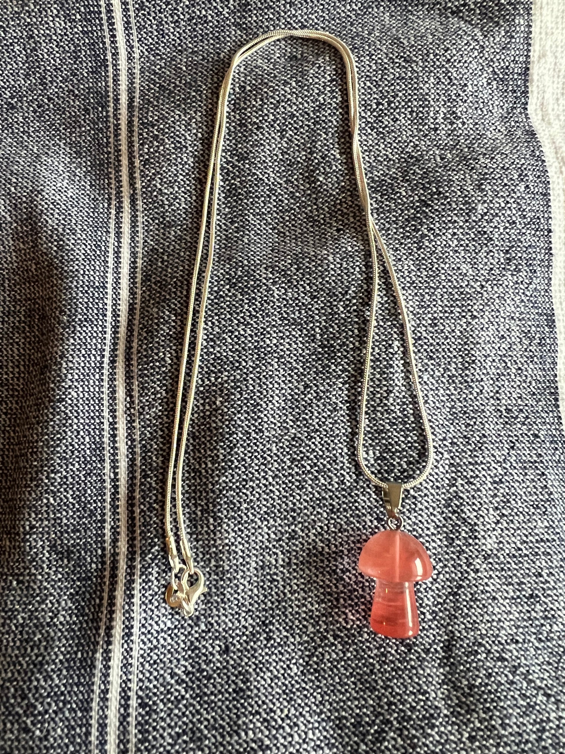 Mystery mushroom crystal pendant necklace