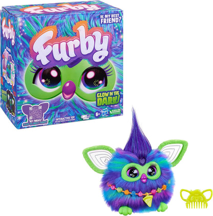 Furby Galaxy Edition, Glow in The Dark, 15 Fashion Accessories, Interactive Plush Toys for 6 Year Old Girls & Boys & Up, Voice Activated Animatronic (Amazon Exclusive)