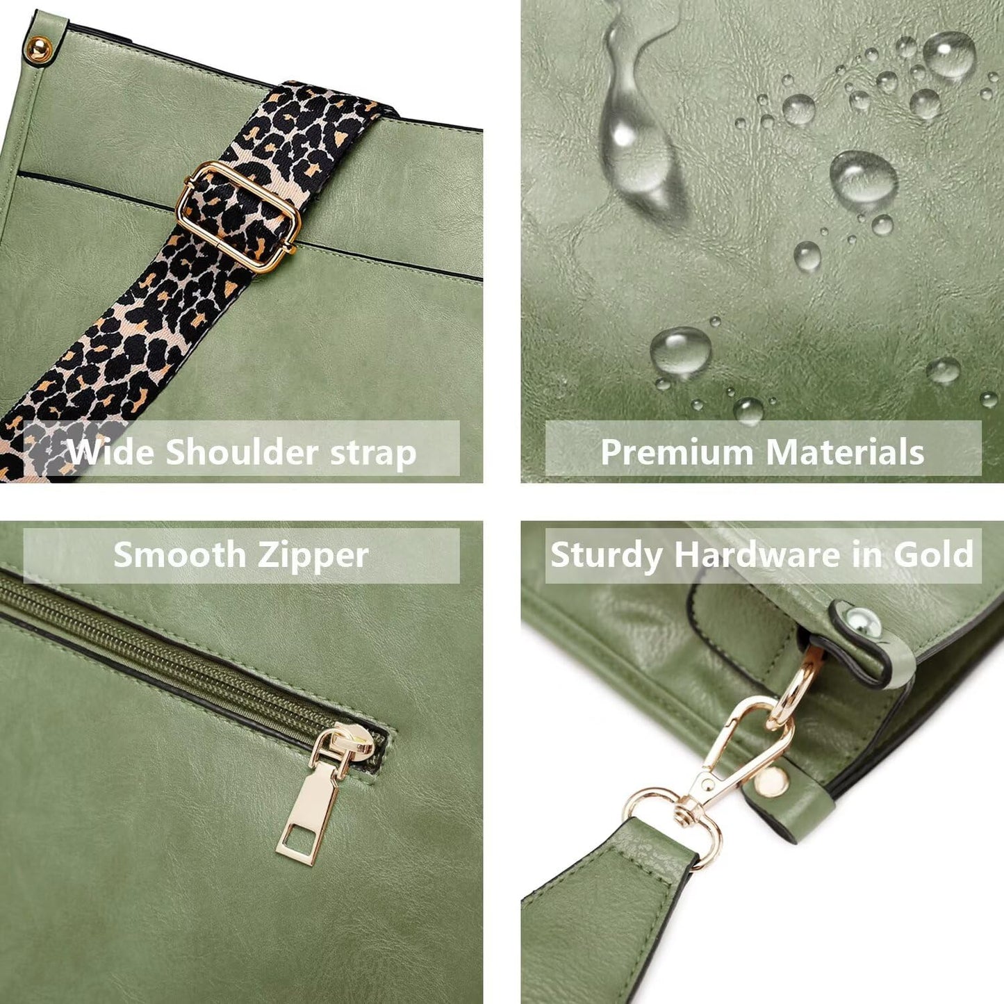 Crossbody Purse with Guitar Strap Zipped Pockets Handbag Shoulder Bag Vegan Leather Crossbody Bags for Women