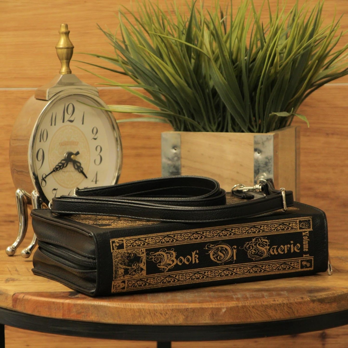 Beauty and the Beast Book Handbag Black Vinyl Novelty Clutch Purse Crossbody Bag