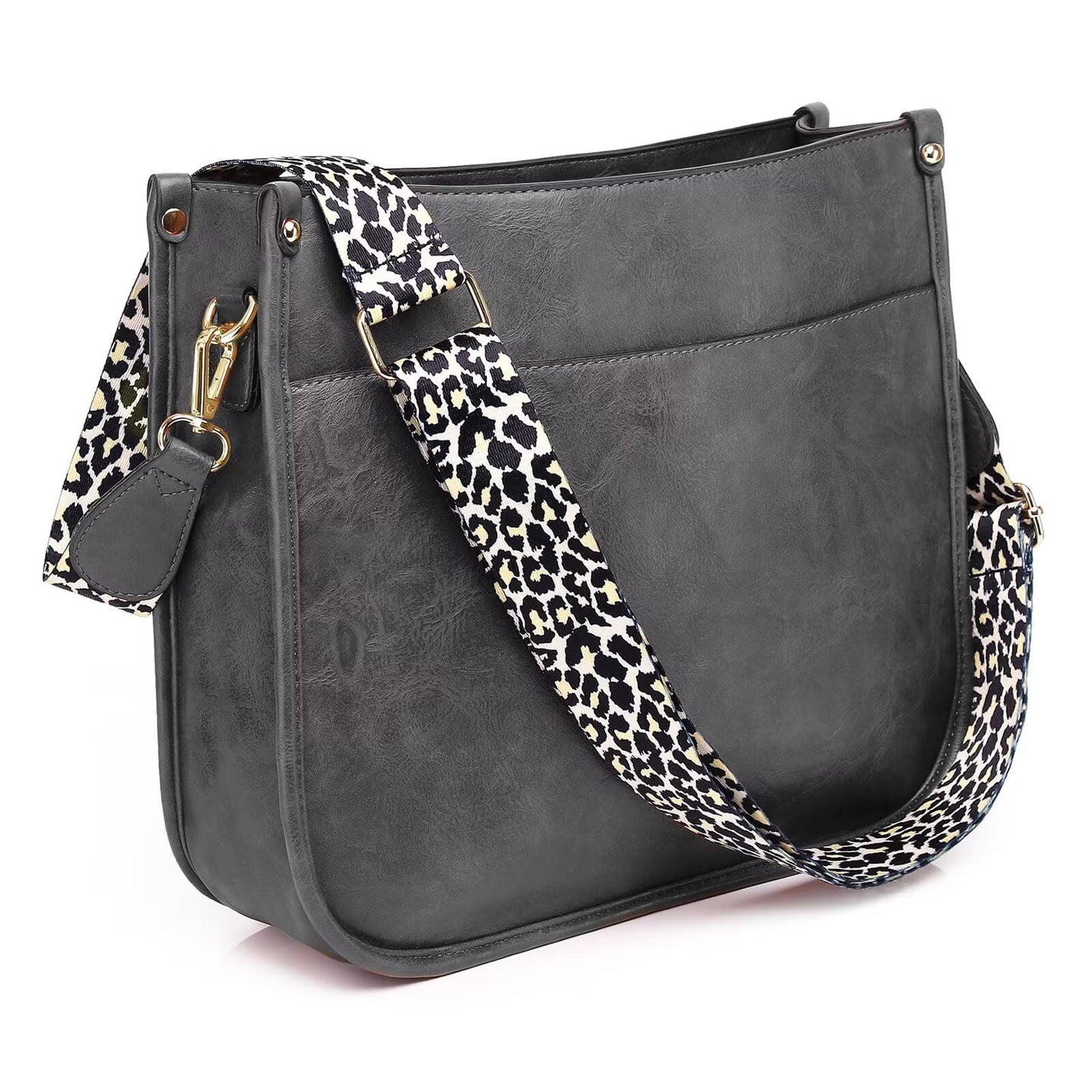 Crossbody Purse with Guitar Strap Zipped Pockets Handbag Shoulder Bag Vegan Leather Crossbody Bags for Women