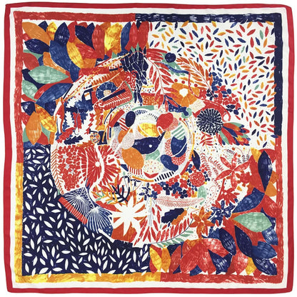35" Square Mulberry Silk Imitation Head Scarf for Women Satin Large Hair Scarves Neck Scarf