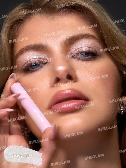 SHEGLAM Crystal Jelly Glaze Stick Eye Shadow Stick Eyeliner Brightener Pencil Crayon with Brush Easy to Blend Long Lasting Shimmer Eyeshadow-Lilac Luster
