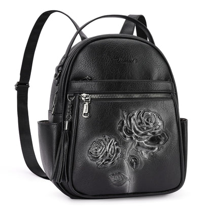 Mini Mochila Bolso para Mujeres, Mochila Pequeña de Cuero Vegano Repujado, Mochilas de Moda, Mochilas de Día, Bolso de Hombro, Pequeño, Moderno