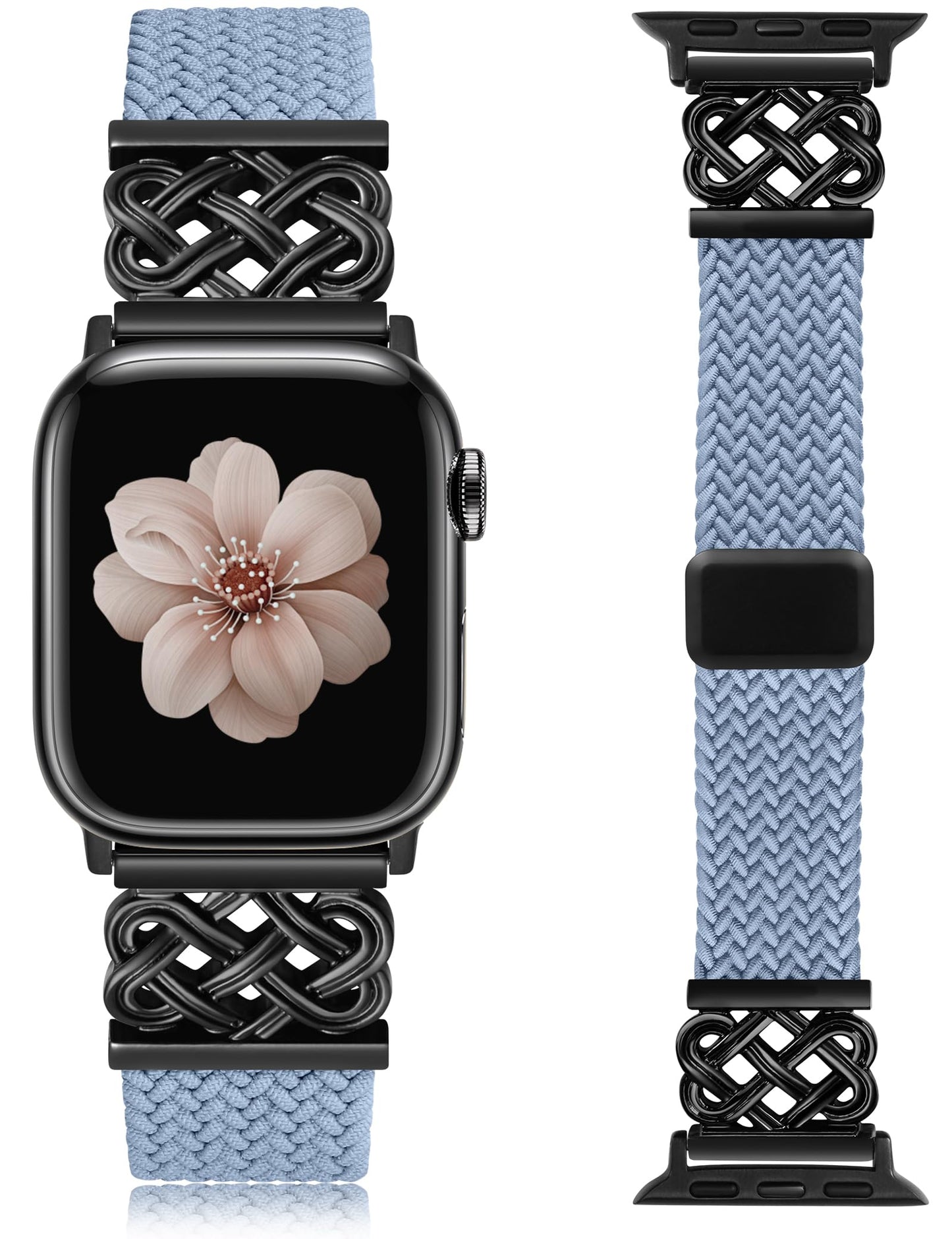 Braided Magnetic Band Compatible with Apple Watch Bands 38/40/41/42/44/45/46/49mm Dressy Celtic Metal Stretchy Elastic Strap for Watch Series 11 10 9 8 7 6 5 4 SE/Ultra 3 2 1