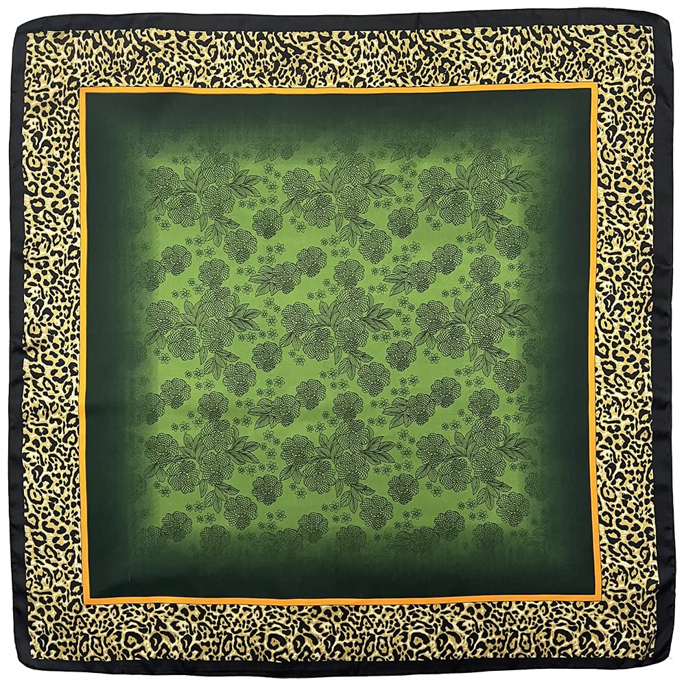35" Square Mulberry Silk Imitation Head Scarf for Women Satin Large Hair Scarves Neck Scarf