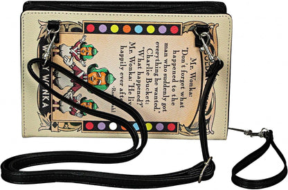 Beauty and the Beast Book Handbag Black Vinyl Novelty Clutch Purse Crossbody Bag
