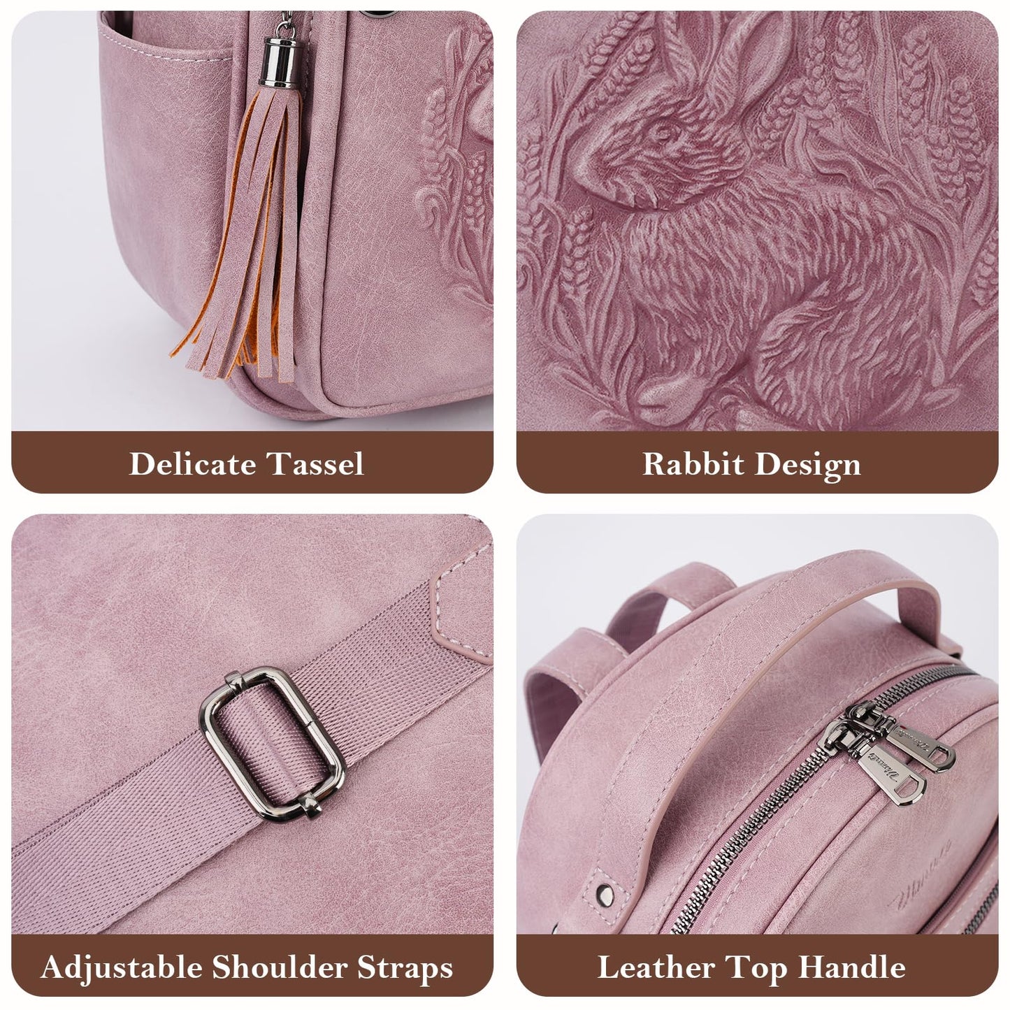 Mini Mochila Bolso para Mujeres, Mochila Pequeña de Cuero Vegano Repujado, Mochilas de Moda, Mochilas de Día, Bolso de Hombro, Pequeño, Moderno