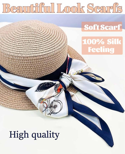 Mitzah Head Scarf  Mulberry Silk Imitation Women's 59" Fashion Neck Satin Scarfs for Bag 59 * 5.9”