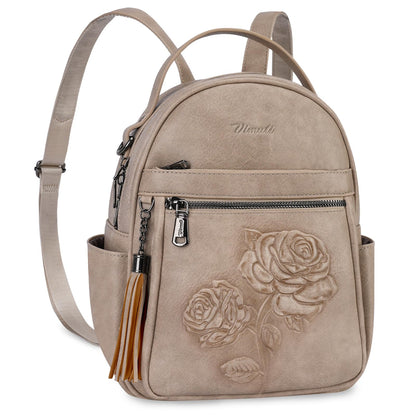 Mini Mochila Bolso para Mujeres, Mochila Pequeña de Cuero Vegano Repujado, Mochilas de Moda, Mochilas de Día, Bolso de Hombro, Pequeño, Moderno