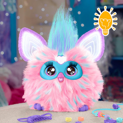 Furby Cotton Candy, 15 Fashion Accessories, Interactive Plush Toys for 6 Year Old Girls & Boys & Up, Voice Activated Animatronic, Pink & Blue