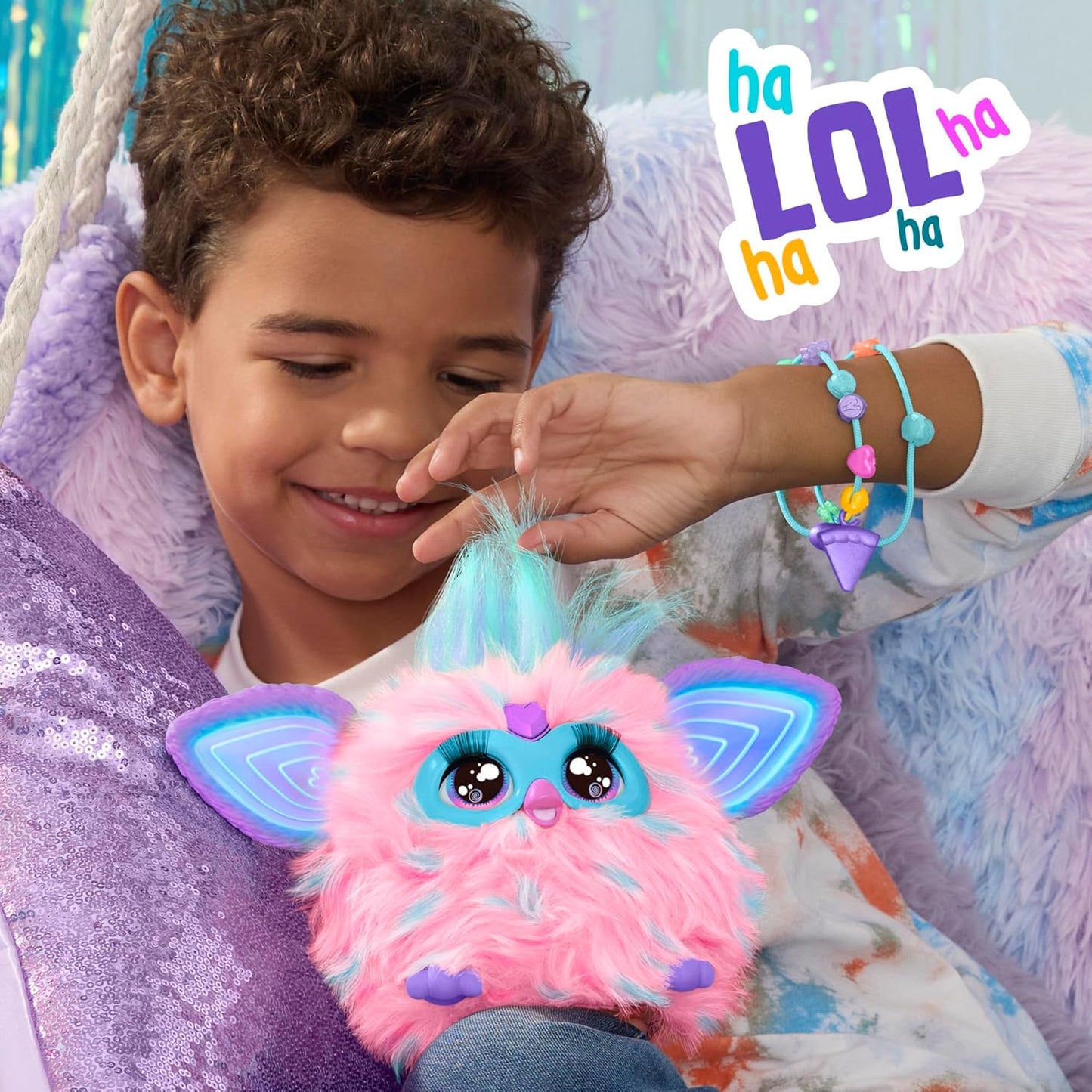 Furby Cotton Candy, 15 Fashion Accessories, Interactive Plush Toys for 6 Year Old Girls & Boys & Up, Voice Activated Animatronic, Pink & Blue