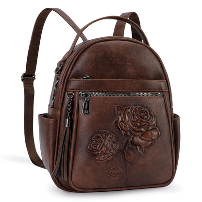 Mini Mochila Bolso para Mujeres, Mochila Pequeña de Cuero Vegano Repujado, Mochilas de Moda, Mochilas de Día, Bolso de Hombro, Pequeño, Moderno
