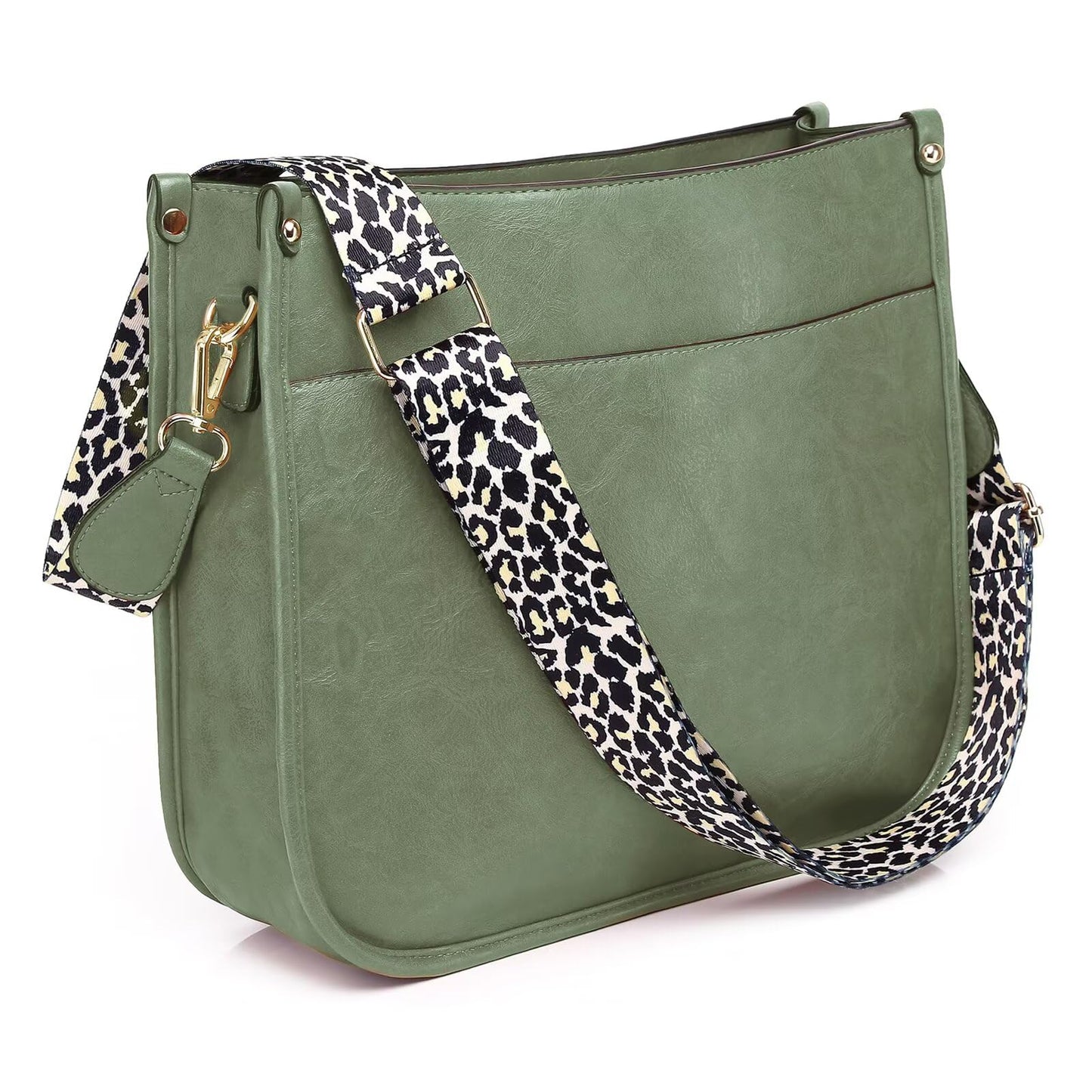 Crossbody Purse with Guitar Strap Zipped Pockets Handbag Shoulder Bag Vegan Leather Crossbody Bags for Women