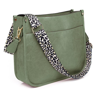 Crossbody Purse with Guitar Strap Zipped Pockets Handbag Shoulder Bag Vegan Leather Crossbody Bags for Women