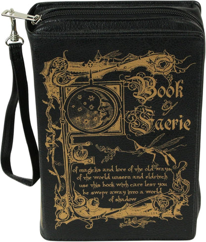 Beauty and the Beast Book Handbag Black Vinyl Novelty Clutch Purse Crossbody Bag