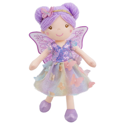 June Garden 18" Ballerina Plush Doll Rosalie - Soft Pink Hair Doll in Floral Dress & Tulle Skirt with Ballet Shoes - Gift for Girls & Toddlers
