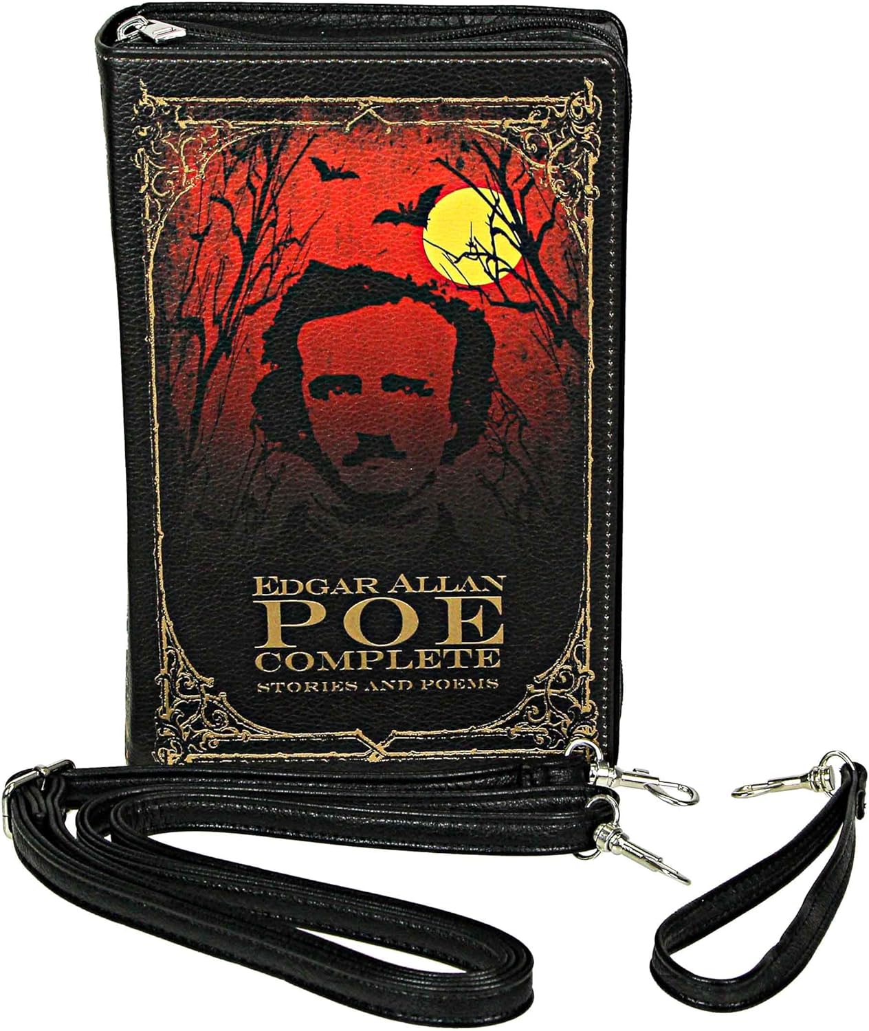 Beauty and the Beast Book Handbag Black Vinyl Novelty Clutch Purse Crossbody Bag