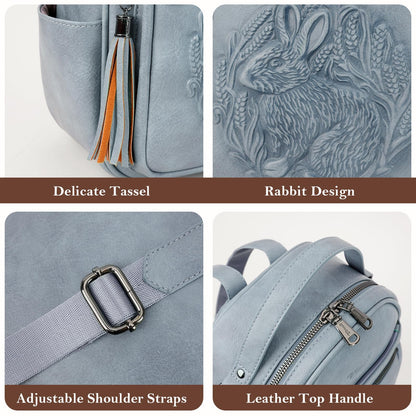 Mini Mochila Bolso para Mujeres, Mochila Pequeña de Cuero Vegano Repujado, Mochilas de Moda, Mochilas de Día, Bolso de Hombro, Pequeño, Moderno