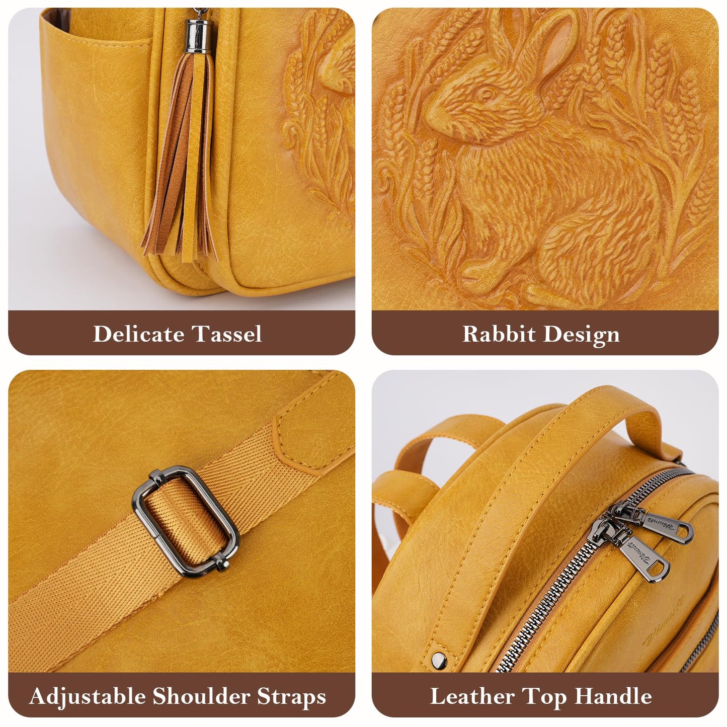 Mini Mochila Bolso para Mujeres, Mochila Pequeña de Cuero Vegano Repujado, Mochilas de Moda, Mochilas de Día, Bolso de Hombro, Pequeño, Moderno