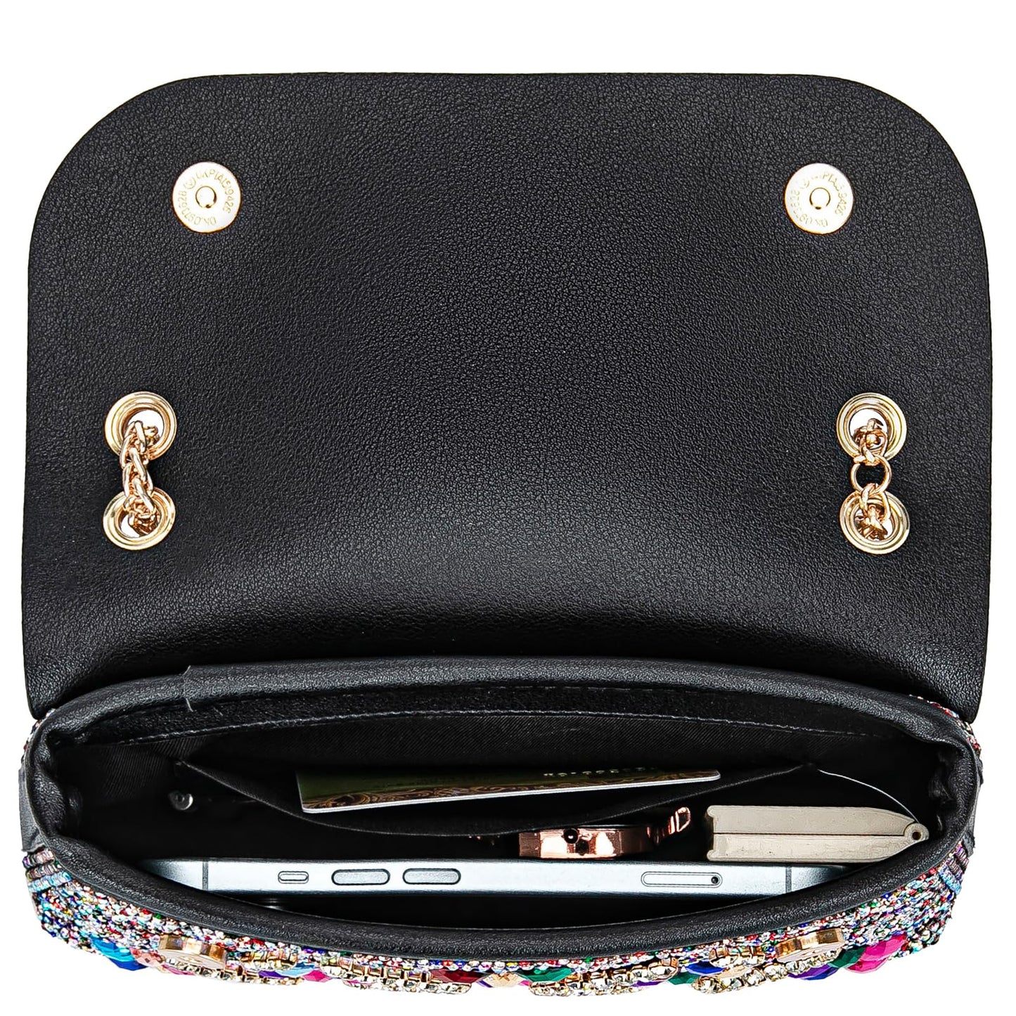 Flower Evening Handbags Chain Strap Square Shoulder Bag Crossbody Bag Crystals Rhinestone Clutch Purse