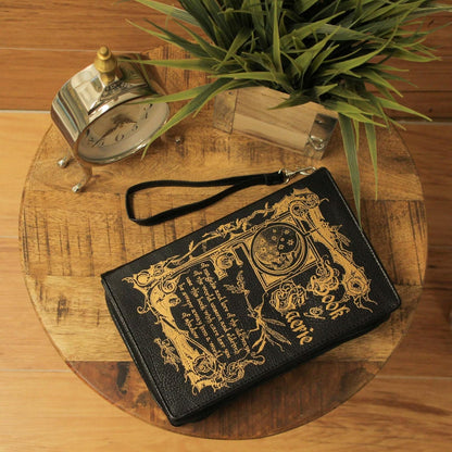Beauty and the Beast Book Handbag Black Vinyl Novelty Clutch Purse Crossbody Bag