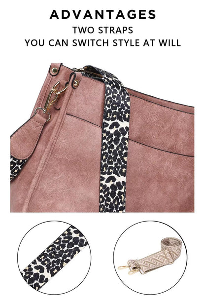 Crossbody Purse with Guitar Strap Zipped Pockets Handbag Shoulder Bag Vegan Leather Crossbody Bags for Women