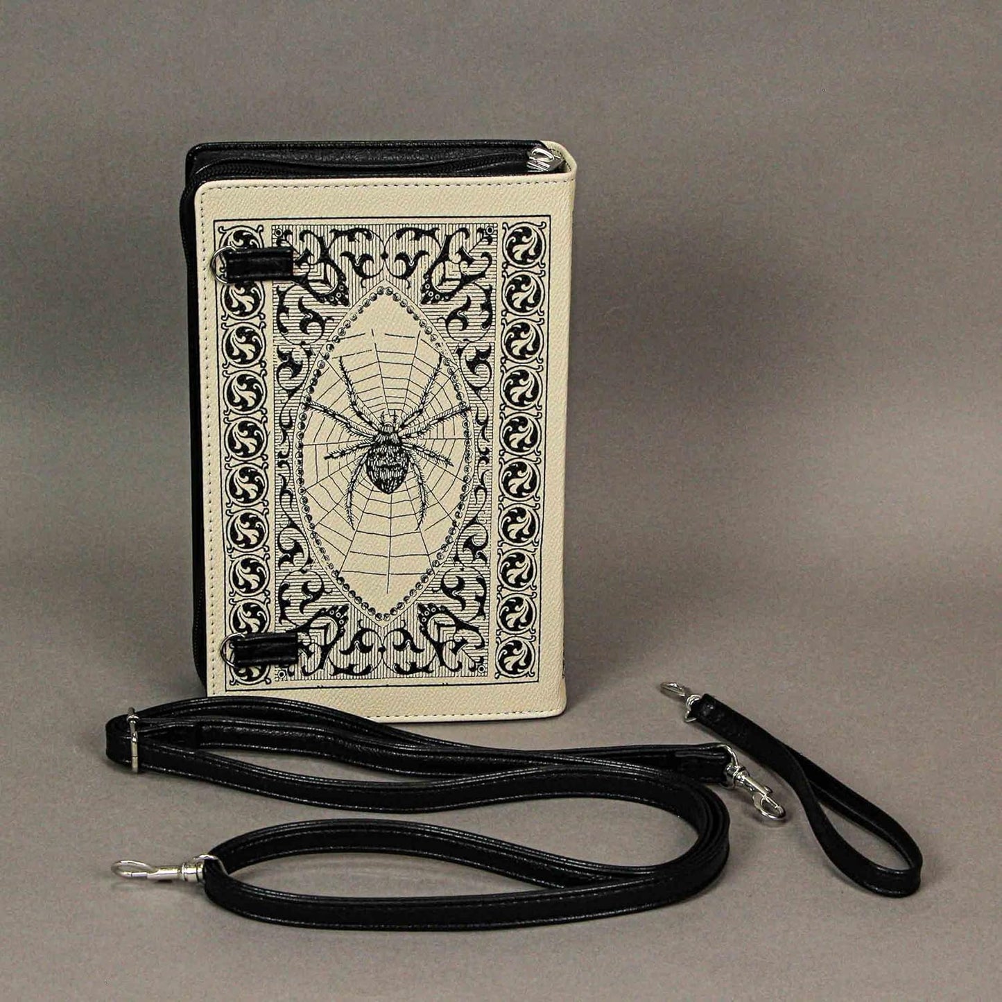 Beauty and the Beast Book Handbag Black Vinyl Novelty Clutch Purse Crossbody Bag