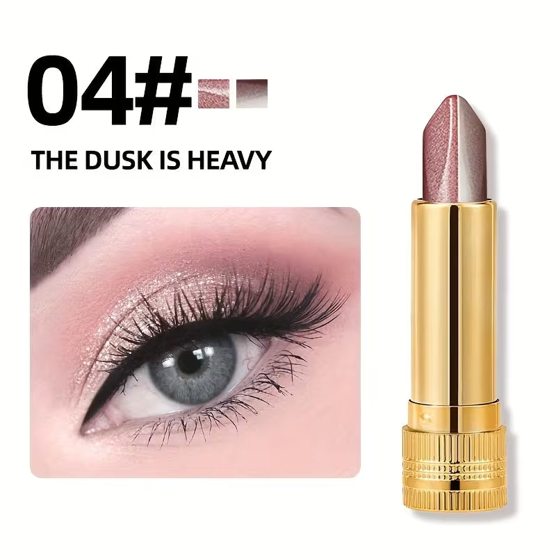 2-Color Eyeshadow Stick Durable Waterproof with Built-in Pearlescent Effect