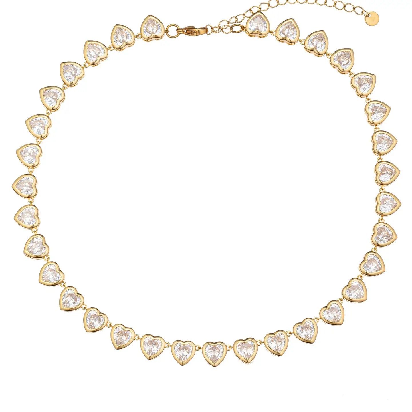 Olivia Clear Heart Cubic Zirconia Tennis Necklace
