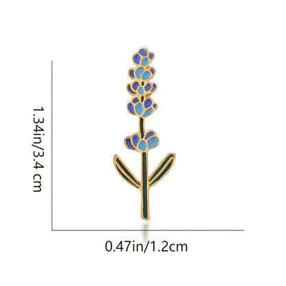 Lavender enamel pin size