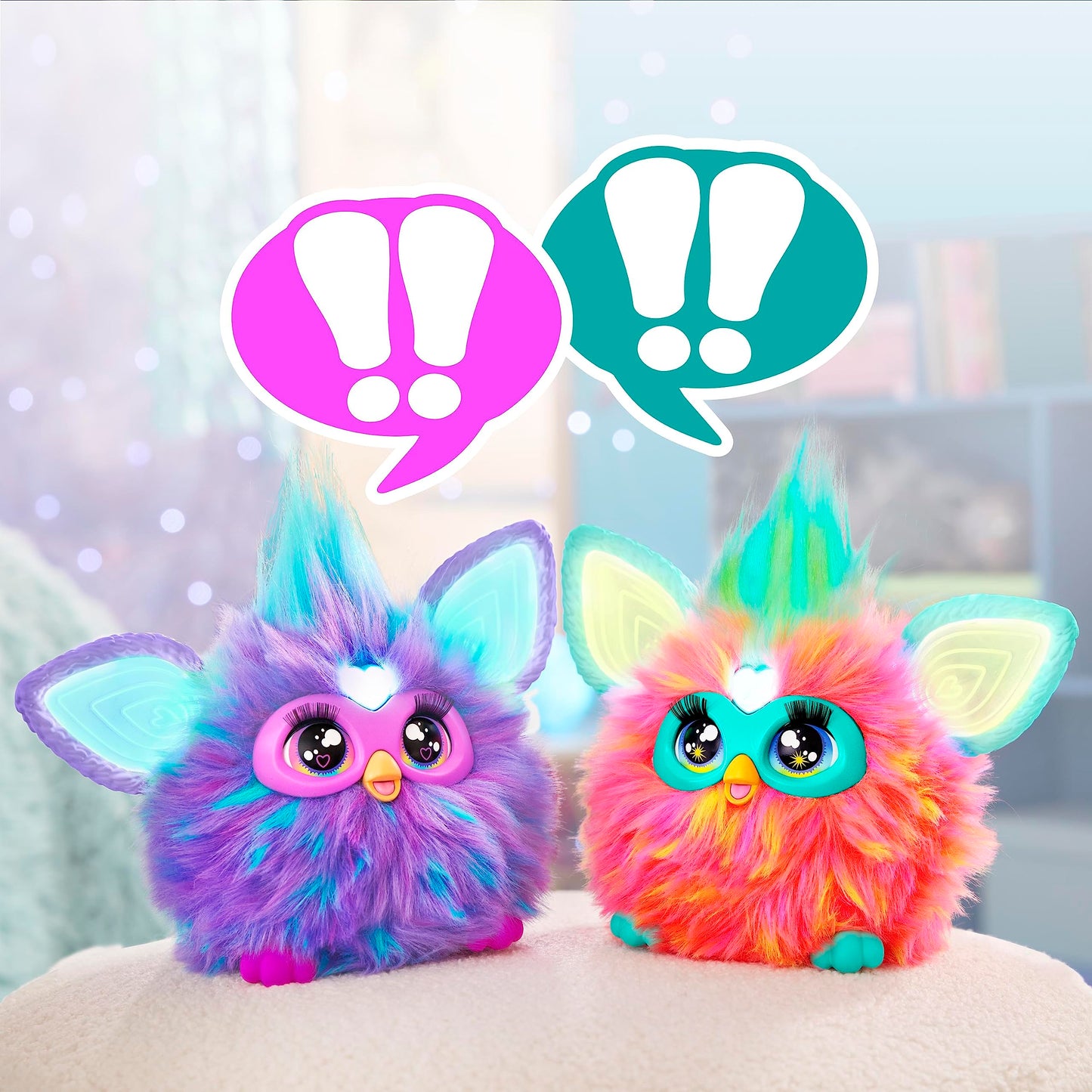 Furby Coral, 15 Fashion Accessories, Interactive Plush Toys for 6 Year Old Girls & Boys & Up, Voice Activated Animatronic