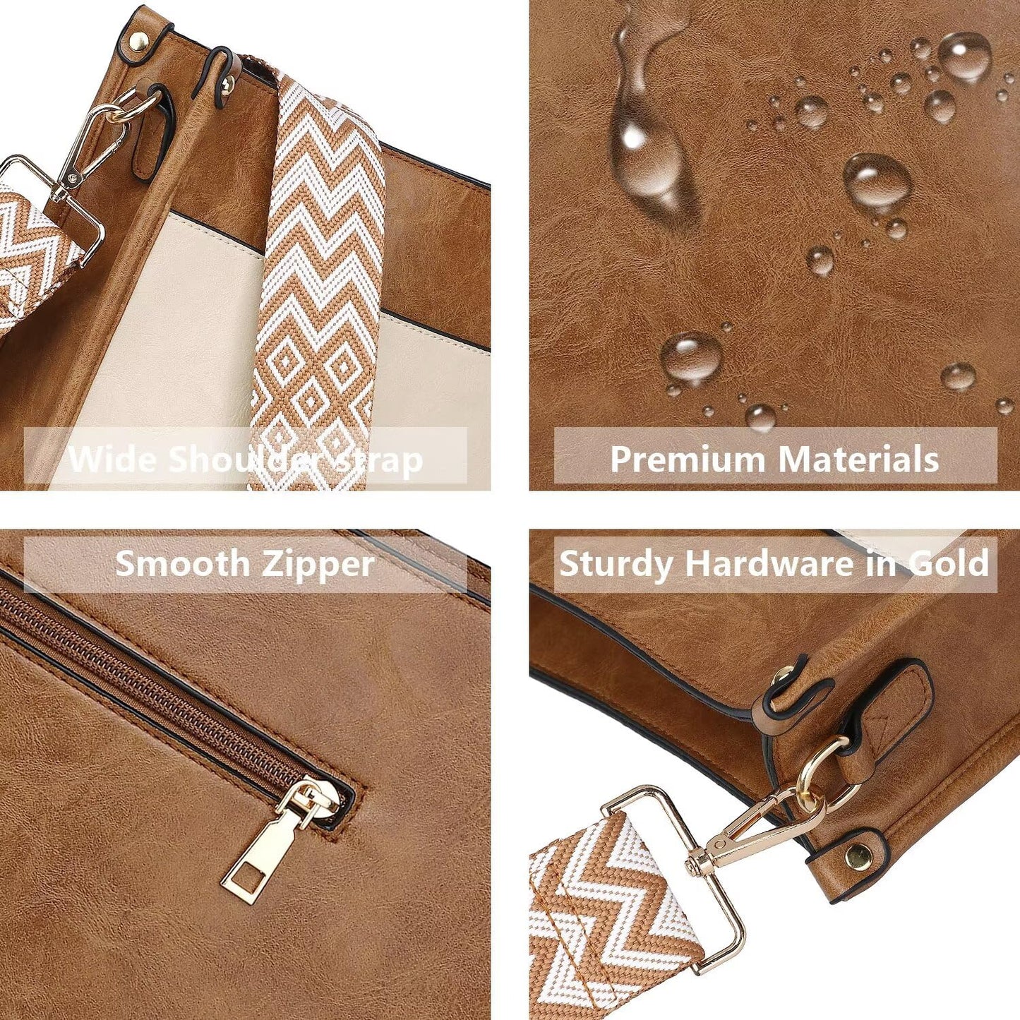 Crossbody Purse with Guitar Strap Zipped Pockets Handbag Shoulder Bag Vegan Leather Crossbody Bags for Women
