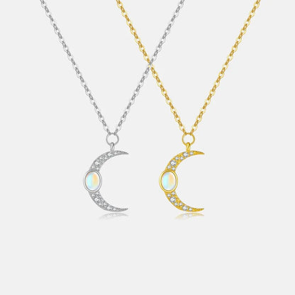 925 Sterling Silver Zircon cable chain Inlay Geometric Pendant Necklace - Canvas & Charms