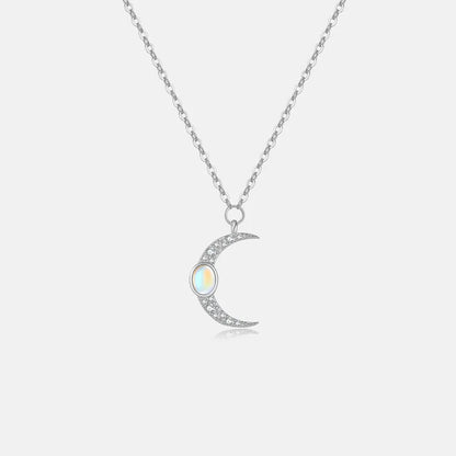 925 Sterling Silver Zircon cable chain Inlay Geometric Pendant Necklace - Canvas & Charms