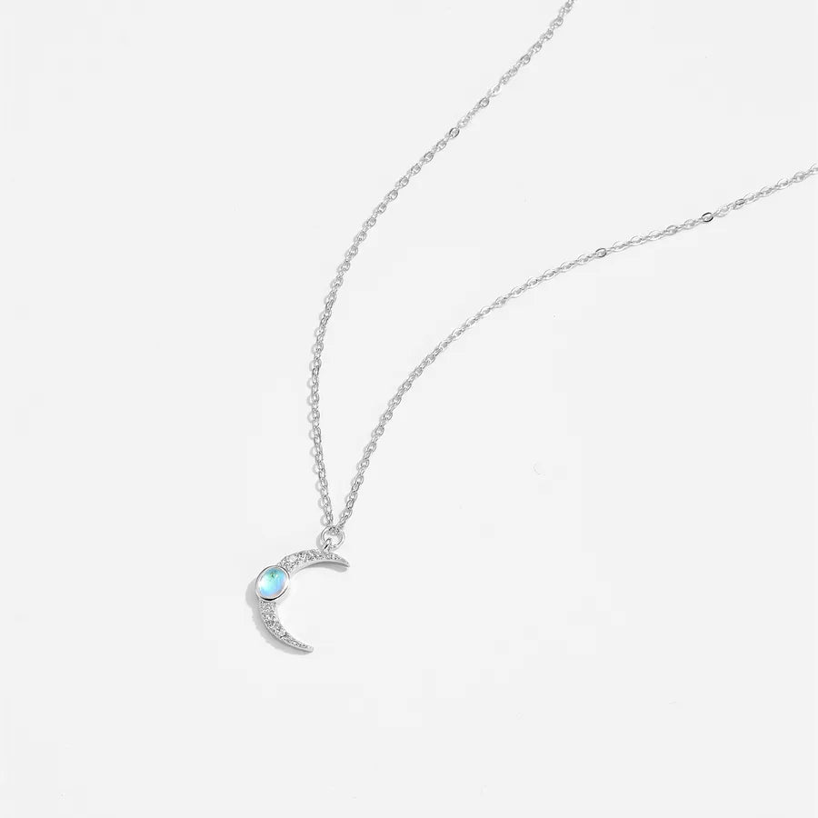 925 Sterling Silver Zircon cable chain Inlay Geometric Pendant Necklace - Canvas & Charms