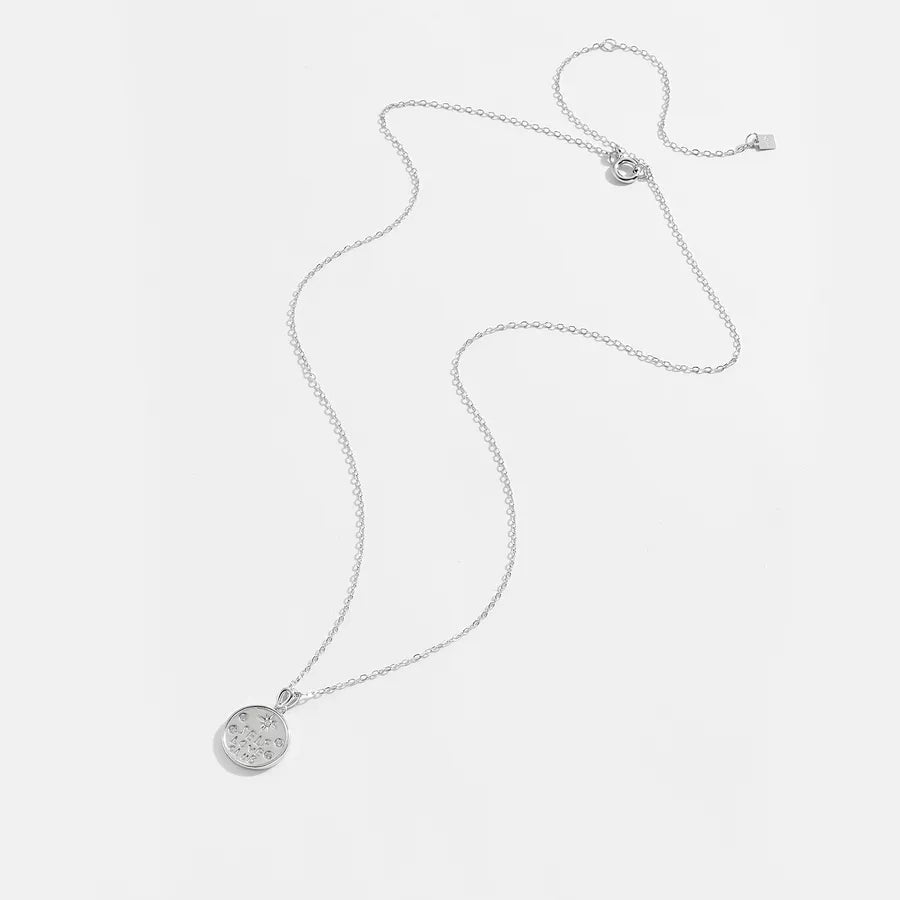 925 Sterling Silver Zircon cable chain Inlay Letter Pendant Necklace - Canvas & Charms