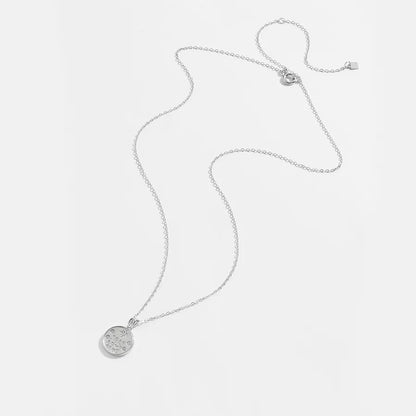 925 Sterling Silver Zircon cable chain Inlay Letter Pendant Necklace - Canvas & Charms