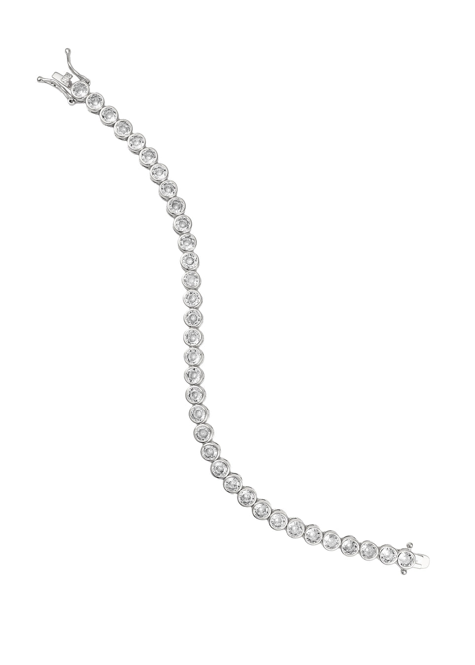 Round Bezel Tennis Necklace "16