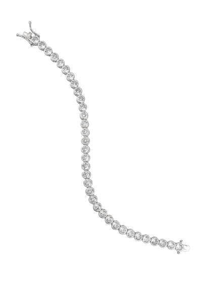 Round Bezel Tennis Necklace "16