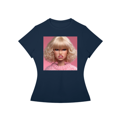 Funny Angry Barbie Doll Face Women’s Slim Fit Performance T-Shirt