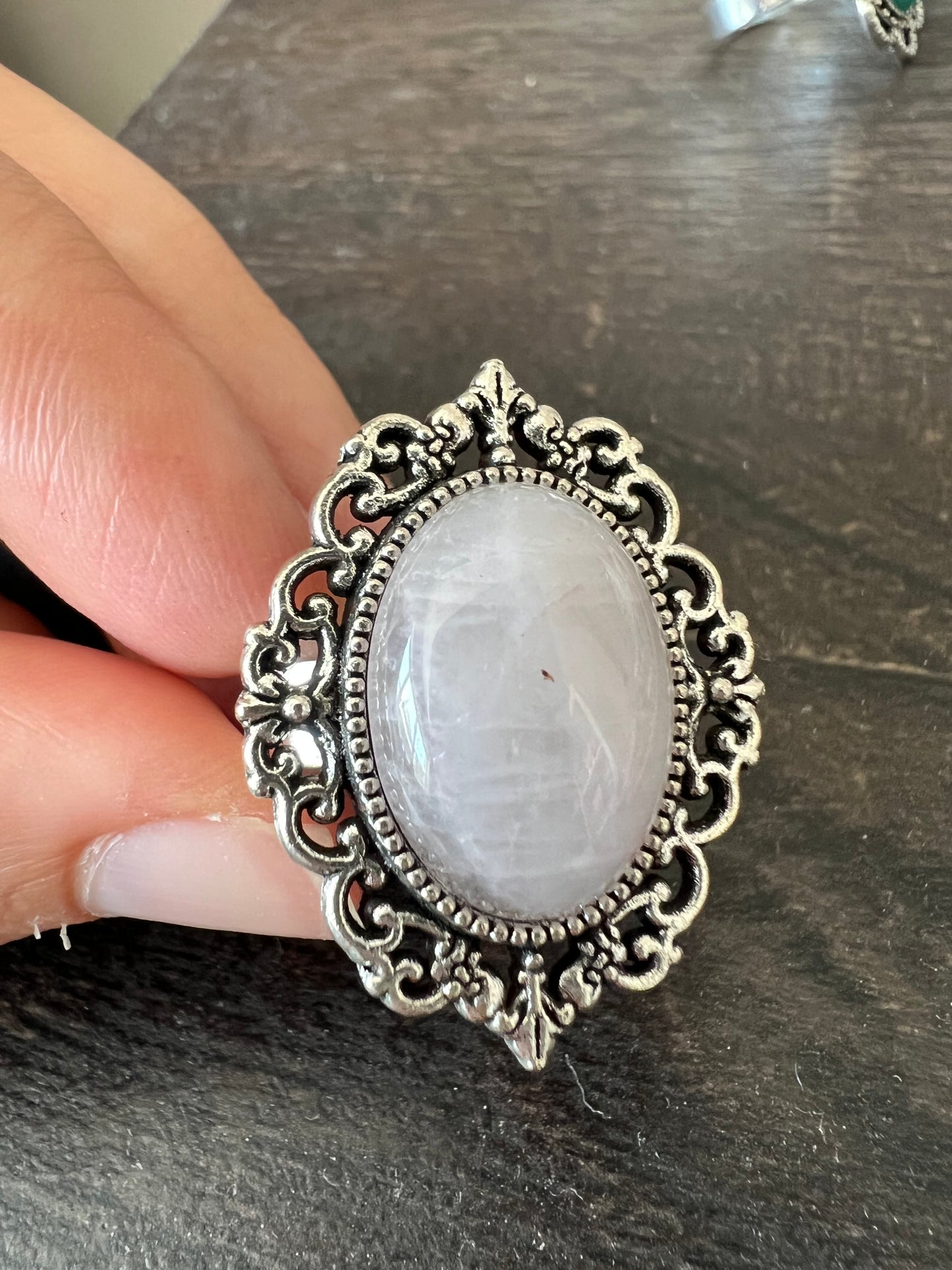 Statement Ring Cabochon with Natural Crystal