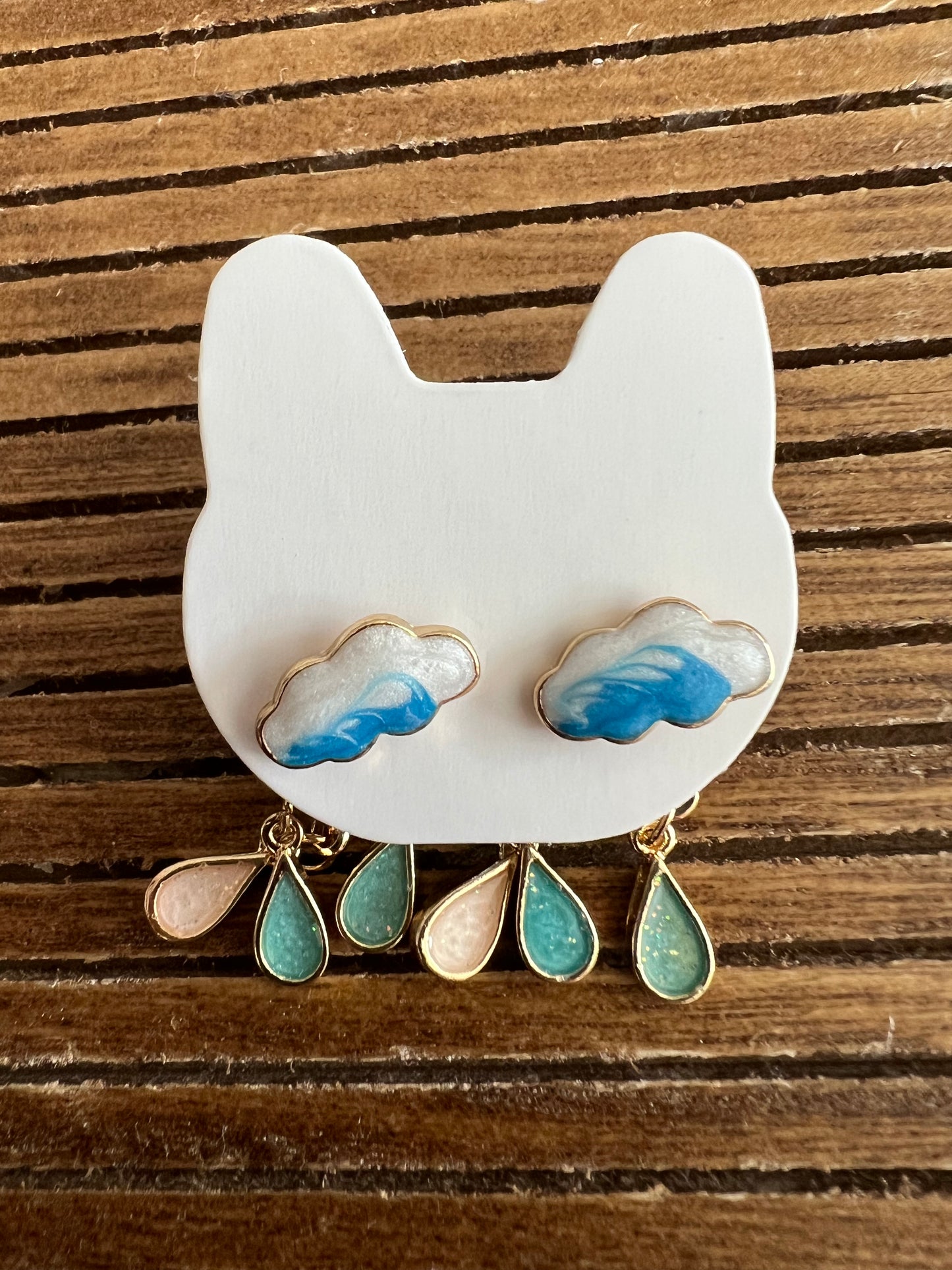 Rain cloud earrings