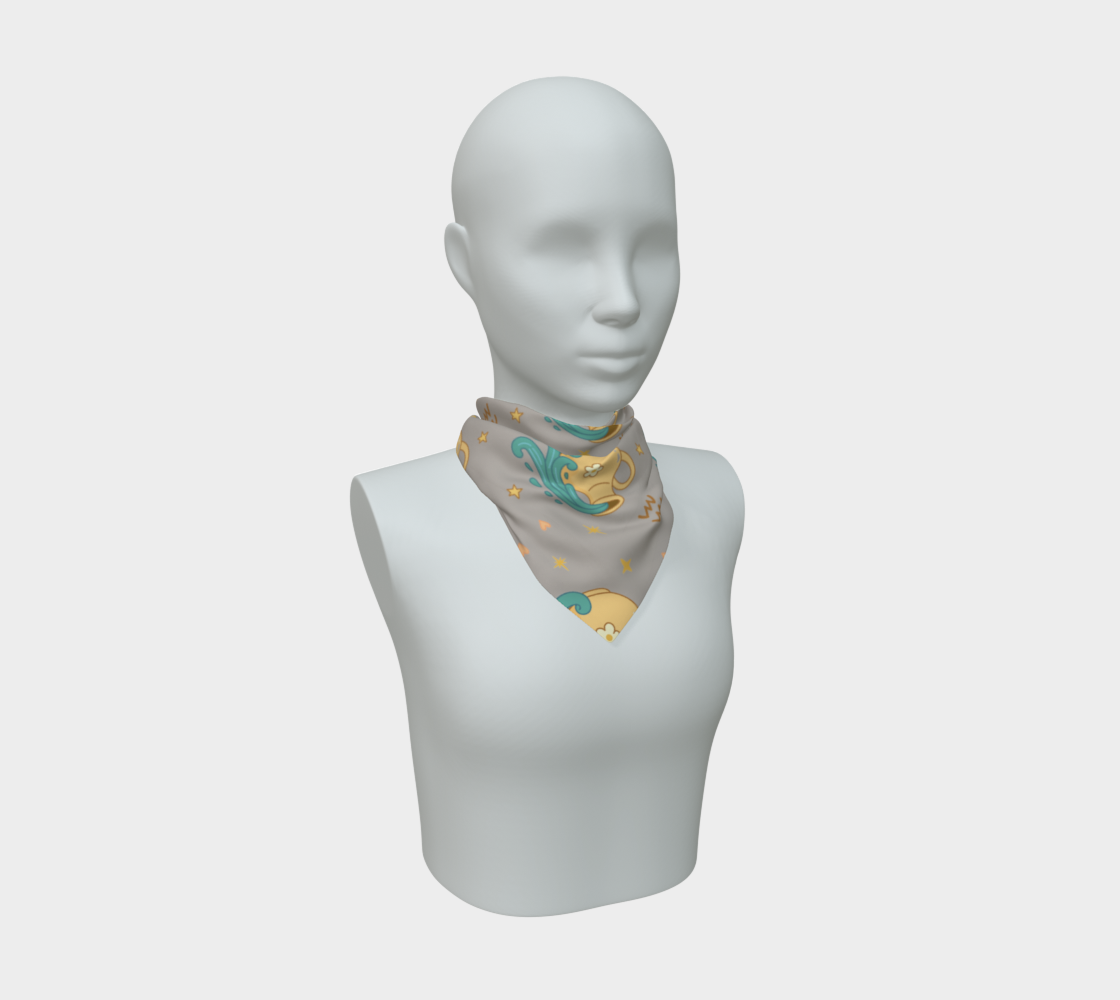 Aquarius Zodiac Sign Pattern Print Scarf
