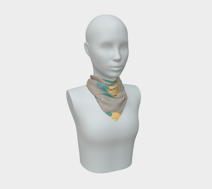 Aquarius Zodiac Sign Pattern Print Scarf