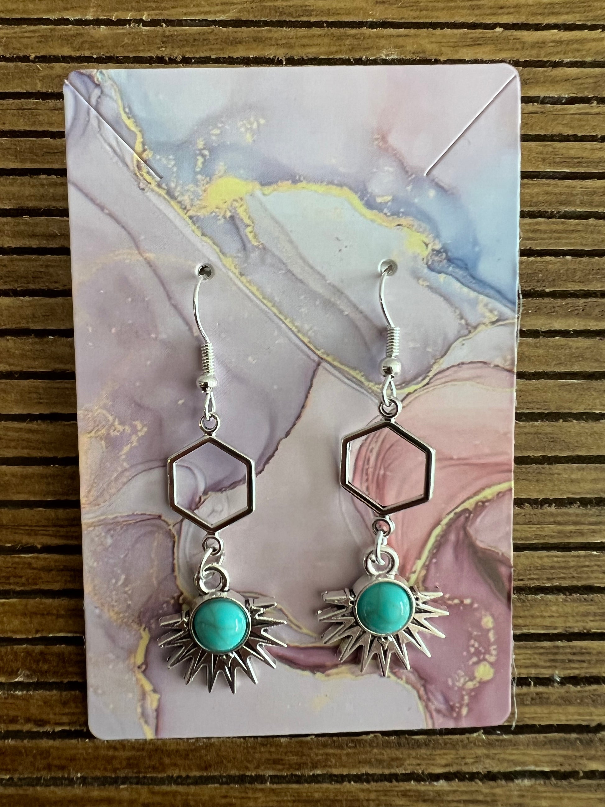 Handmade turquoise vintage handmade silver earrings