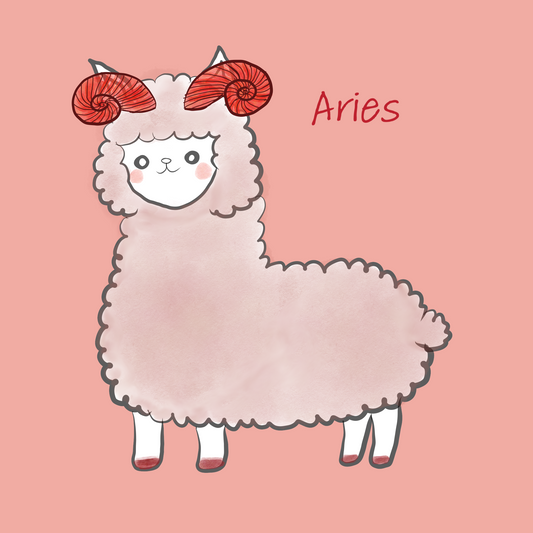 Personalized Kawaii Alpaca Zodiac Sign Magnet 5 x 5